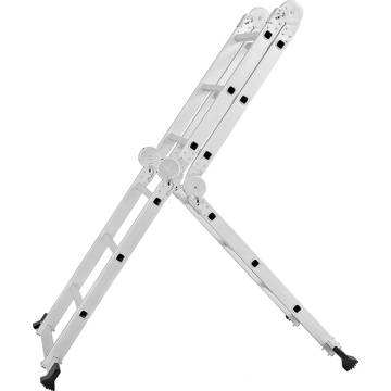 3.8m Aluminum Foldable Step Ladder, Multifunction Stair, 4*3steps High-feet Multipurpose Folding Laddder